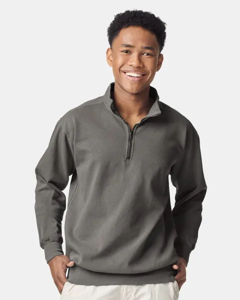 Garment-Dyed Quarter Zip Sweatshirt - 1580
