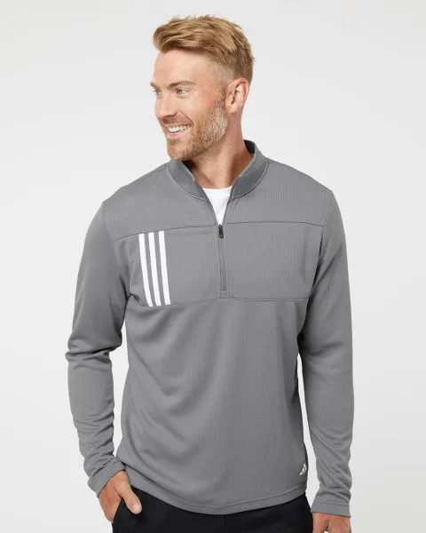 3-Stripes Double Knit Quarter-Zip Pullover - A482