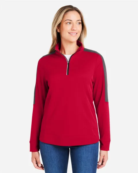 Women's Market Snag Protect Mesh Colorblock Quarter-Zip Pullover - CE404W