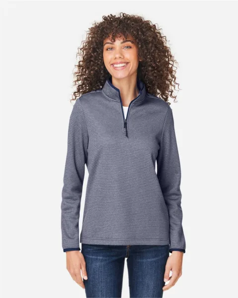 Women's Venture Heathered Stripe Quarter-Zip Pullover - CE73W