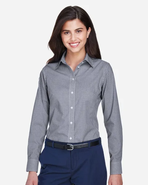 Women's Crown Collection® Gingham Check Woven Dress Shirt - D640W