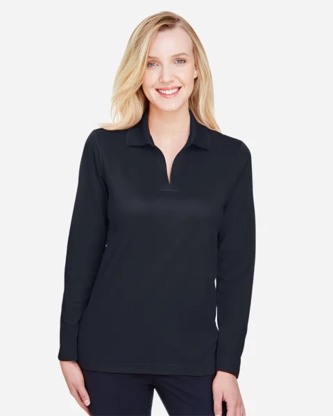 Women's CrownLux Performance™?Plaited Long Sleeve Polo - DG20LW