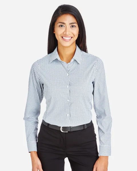 Women's CrownLux Performance™?Micro Windowpane Woven Dress Shirt - DG540W