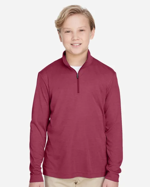 Youth Zone Sonic Heather Performance Quarter-Zip Pullolver - TT31HY