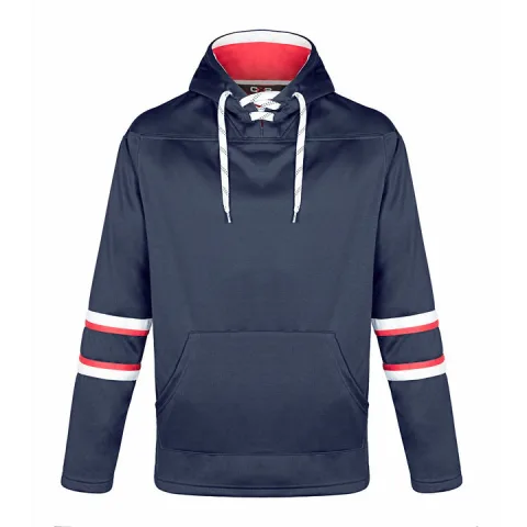 Daingle Adult Pullover Hockey Lace Hooded Sweatshirt