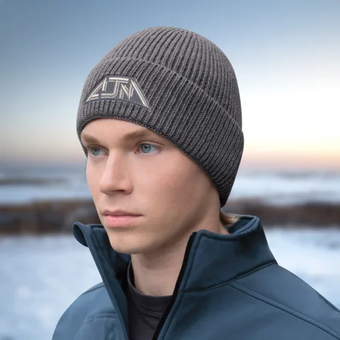 Acrylic - Cuff Toque with Flat Seams - Rib knit