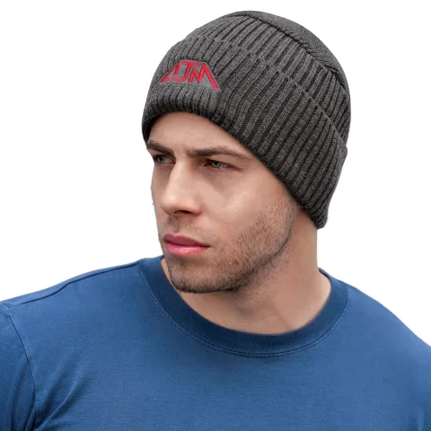 Acrylic - Cuff Toque (Pillbox) - Jacquard cable knit