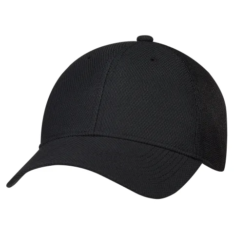 Polyester Diamond / Sport Mesh - 6 Panel Constructed Full-Fit (Sport Mesh Back) - Buckram laminated front panels with Pro-Stitch