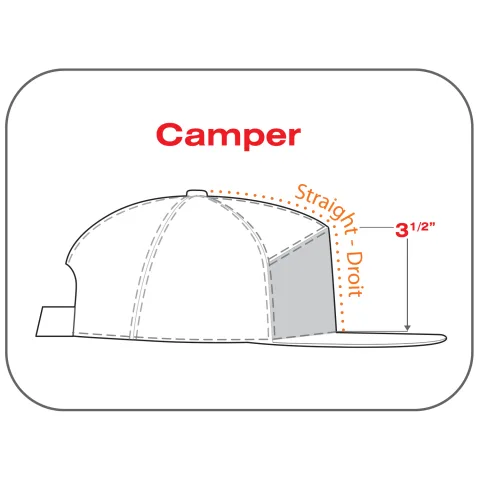 Polycotton / Polyester Mesh - 7 Panel Constructed Camper Style (Mesh Back) - Buckram laminated front panels with Pro-Stitch