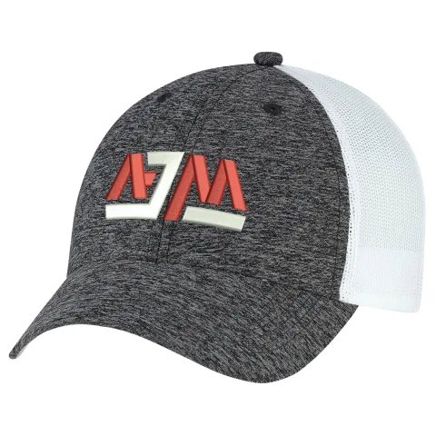 Polyester Marl / Soft Polyester Mesh - 6 Panel Constructed Full-Fit (Mesh Back) - Buckram laminated front panels with Pro-Stitch