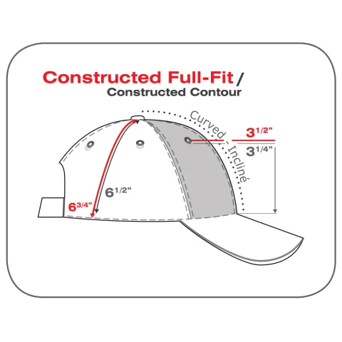 Cotton / Polyester Mesh - 6 Panel Constructed Full-Fit (Mesh Back) - Buckram laminated front panels with Pro-Stitch