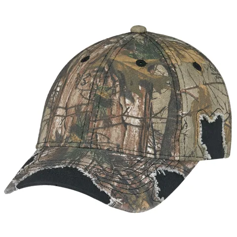 Enzyme Washed Deluxe Chino Twill / Brushed Polycotton - Realtree XTRA® - 6 Panel Constructed Contour (Distressed)