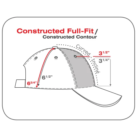 Duck Canvas - 6 Panel Constructed Full-Fit - Black buckram laminated front panels with Pro-Stitch
