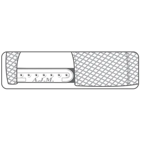 Duck Canvas / Polyester Mesh - 6 Panel Constructed Full-Fit (Mesh Back) - Black buckram laminated front panels with Pro-Stitch