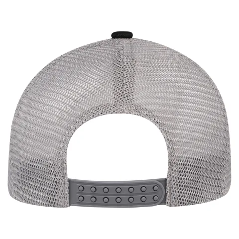 Deluxe Chino Twill / Flexible Polyester Mesh - 6 Panel Constructed Pro-Round (Mesh Back, Deluxe Fit) - Deluxe buckram laminated front panels with Pro-Stitch