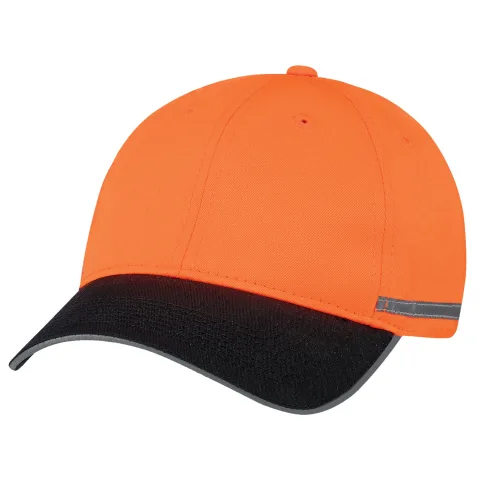 Polycotton / Polyester - 6 Panel Constructed Full-Fit (Reflective, Safety) - Buckram laminated front panels with Pro-Stitch