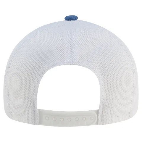 Deluxe Chino Twill / Polyester Mesh - 5 Panel Constructed Pro-Round-Five (Mesh Back) - Deluxe buckram laminated front panel with Pro-Stitch