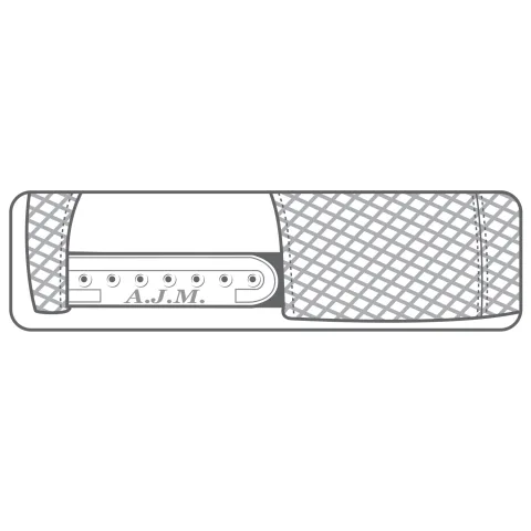 Polyester Heather / Polyester Mesh - 6 Panel Constructed Pro-Round (Mesh Back) - Deluxe buckram laminated front panels with Pro-Stitch