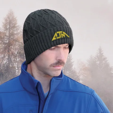 Acrylic - Cuff Toque - Jacquard cable knit