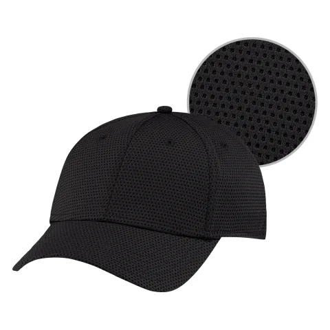 Deluxe Polyester Fused Mesh - 6 Panel Constructed Contour (A-Class, Performance) - Deluxe buckram laminated front panels with complete Pro-Stitch
