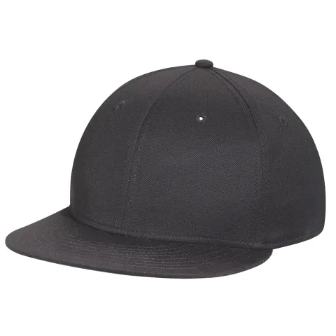 Cotton Drill & Spandex - 6 Panel Constructed Flat Peak (A-Class, A-Flex) - Deluxe buckram laminated front panels with complete Pro-Stitch